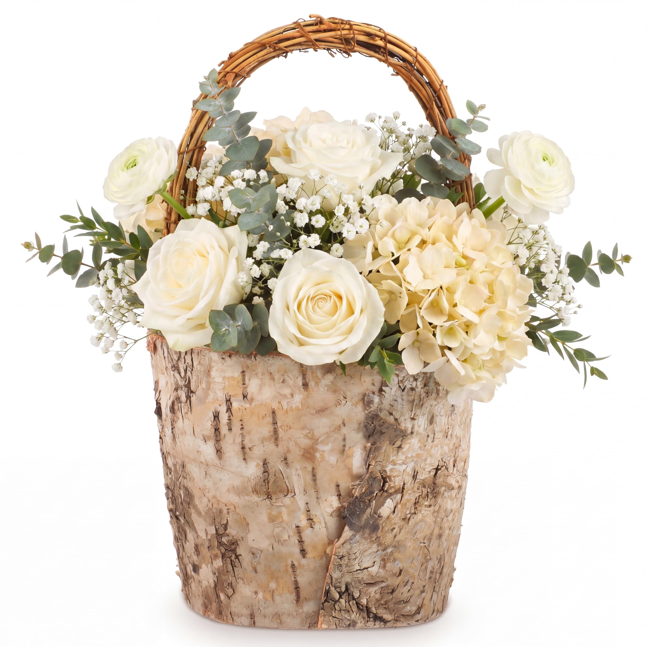 Amazon.com: LemonRoad 1 Pc Flower Girl Basket Retro Wooden Bark